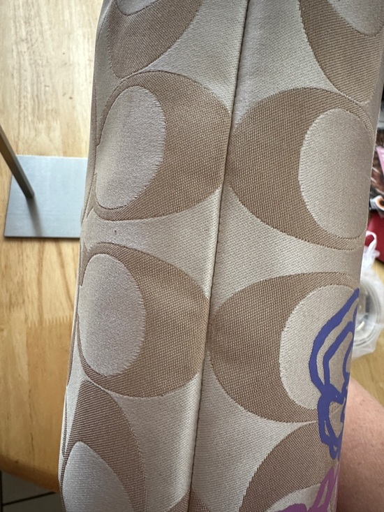 Coach Poppy 2012 Beige Signature Floral Satchel with Metallic Gold Accents - Picture 6 of 9